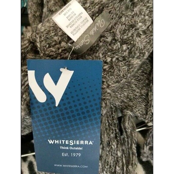 White Sierra Women's Scarf  NWT $40 Wool Blend Cold Weather  Charcoal Heather - Picture 3 of 4
